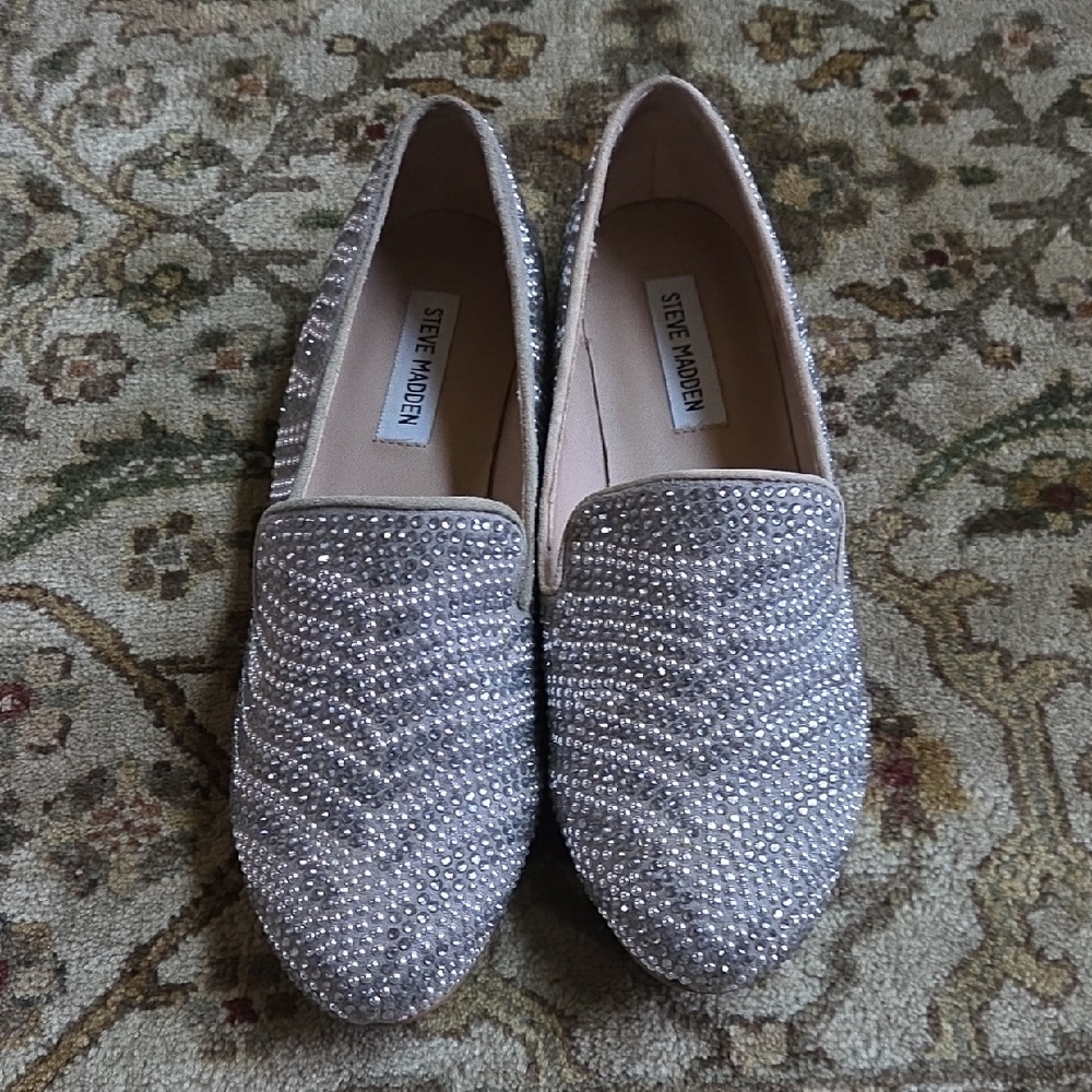 Steve Madden Glittering Silver Women's Flats